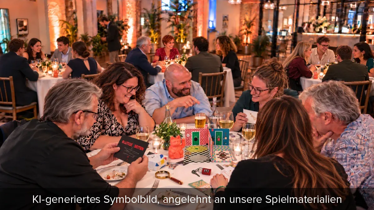 Personen, Escape Dinner Blutige Seiten, mit KI bearbeitet auf Basis echter Daten
